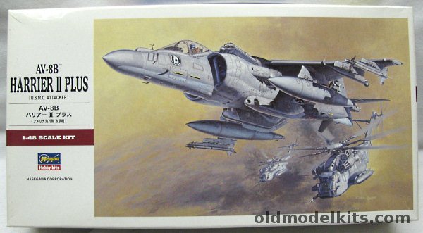 Hasegawa 1/48 AV-8B Harrier II Plus - US Marines VMA-231 Ace of Spades Nov. 2001 / VMA-223 'Bulldogs', PT28 plastic model kit